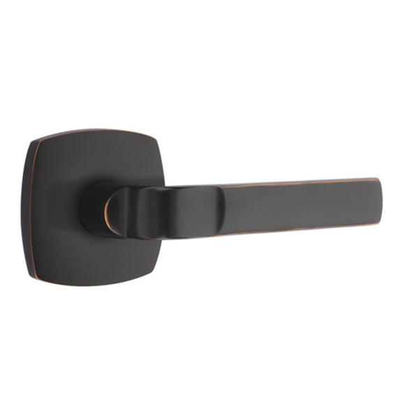 Emtek 5306-AST-US10B Aston Door Lever Dummy Set With Urban Modern Rosette Oil Rubbed Bronze