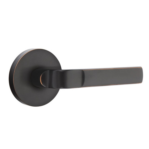 Emtek 5109-AST-US10B Aston Door Lever Passage Set With Disk Rosette Oil Rubbed Bronze