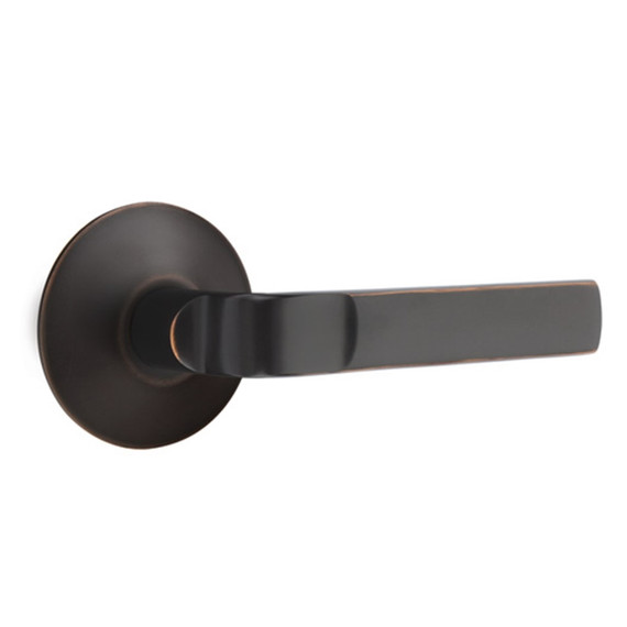 Emtek 5207-AST-US10B Aston Door Lever Privacy Set With Modern Rosette Oil Rubbed Bronze