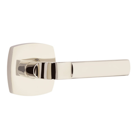 Emtek 5316-AST-US14 Aston Door Lever Passage Set With Urban Modern Rosette Polished Nickel