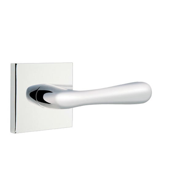 Emtek 5050-BA-US26 Basel Door Lever Dummy Set With Square Rosette Polished Chrome