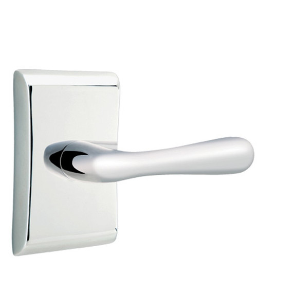 Emtek 5051-BA-US26 Basel Door Lever Dummy Set With Neos Rosette Polished Chrome