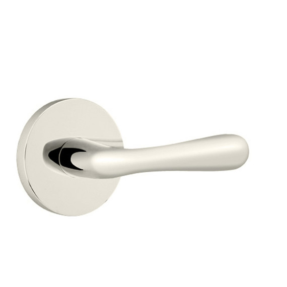 Emtek 5059-BA-US14 Basel Door Lever Dummy Set With Disk Rosette Polished Nickel