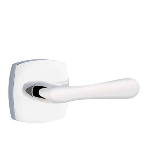 Emtek 5306-BA-US26 Basel Door Lever Dummy Set With Urban Modern Rosette Polished Chrome