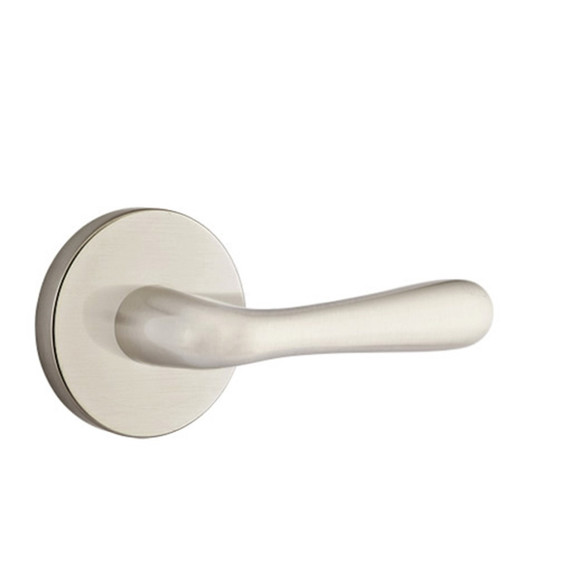 Emtek 5109-BA-US15 Basel Door Lever Passage Set With Disk Rosette Satin Nickel