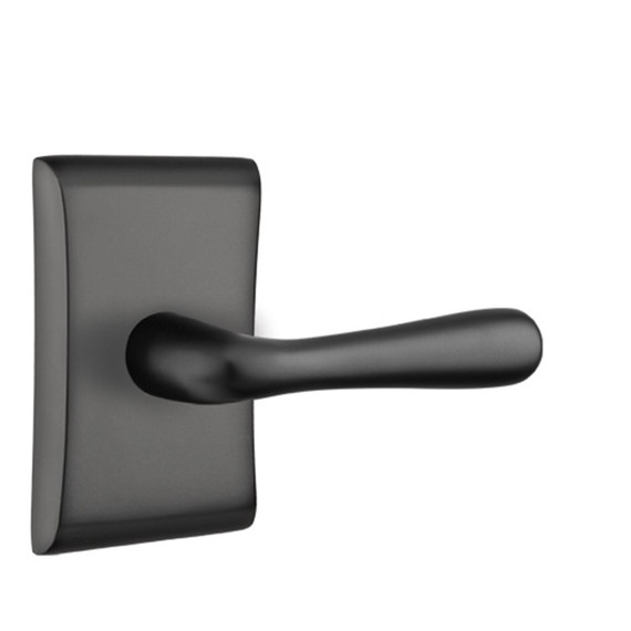 Emtek 5111-BA-US19 Basel Door Lever Passage Set With Neos Rosette Flat Black