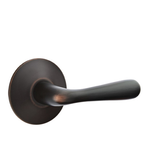Emtek 5207-BA-US10B Basel Door Lever Privacy Set With Modern Rosette Oil Rubbed Bronze