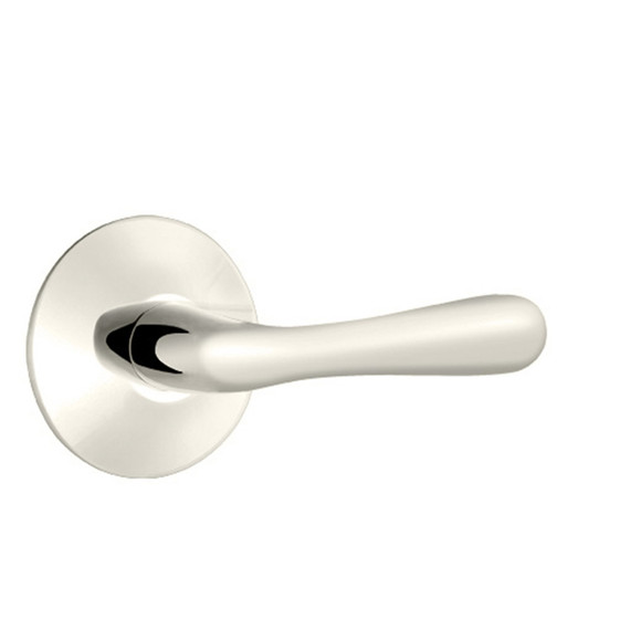 Emtek 5207-BA-US14 Basel Door Lever Privacy Set With Modern Rosette Polished Nickel