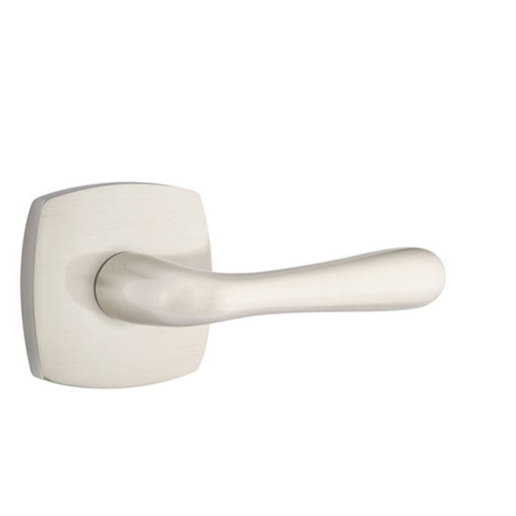 Emtek 5326-BA-US15 Basel Door Lever Privacy Set With Urban Modern Rosette Satin Nickel