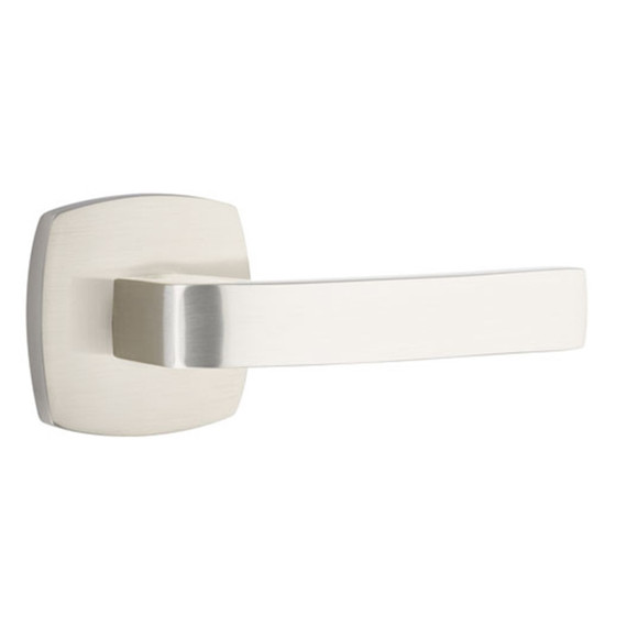 Emtek 5306-BRL-US15 Breslin Door Lever Dummy Set With Urban Modern Rosette Satin Nickel