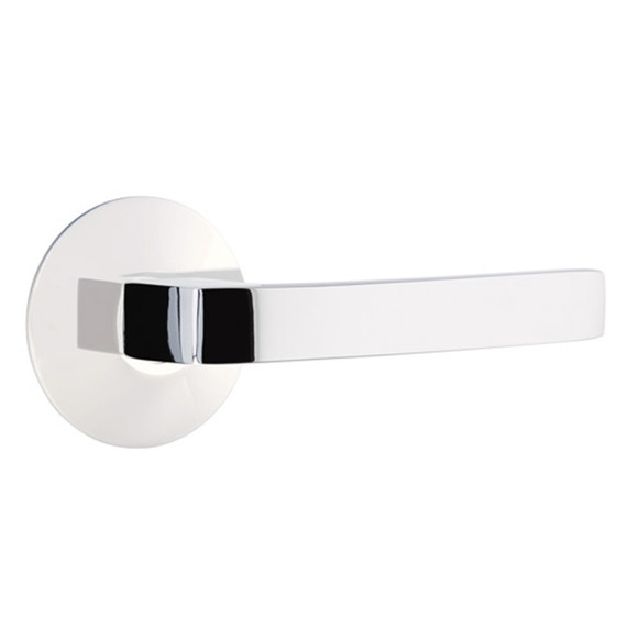 Emtek 5107-BRL-US14 Breslin Door Lever Passage Set With Modern Rosette Polished Nickel