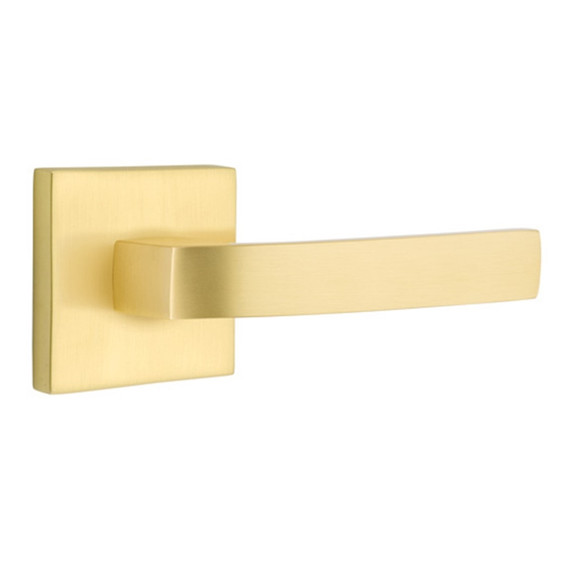 Emtek 5110-BRL-US4 Breslin Door Lever Passage Set With Square Rosette Satin Brass