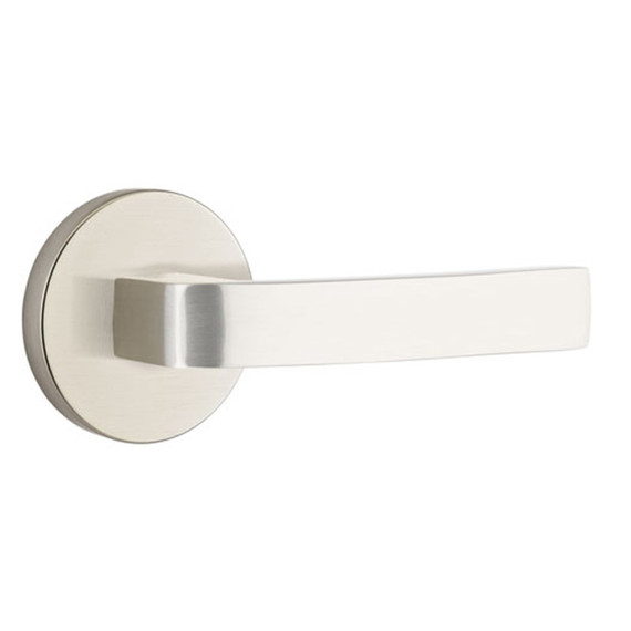 Emtek 5209-BRL-US15 Breslin Door Lever Privacy Set With Disk Rosette Satin Nickel