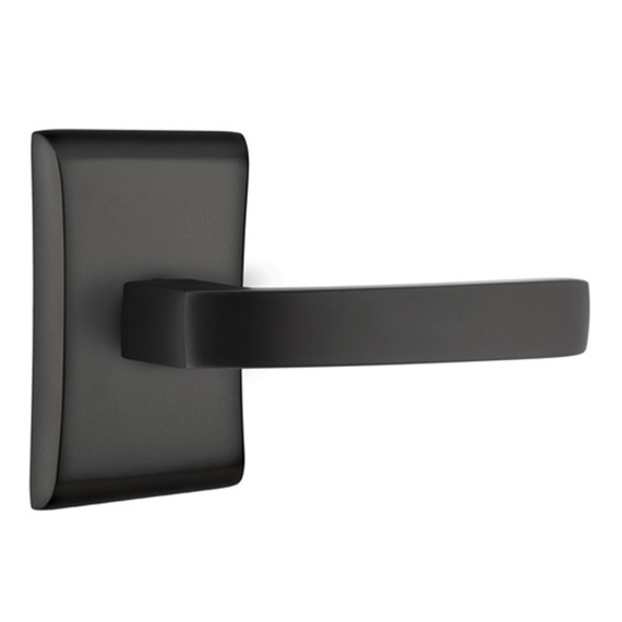 Emtek 5211-BRL-US19 Breslin Door Lever Privacy Set With Neos Rosette Flat Black