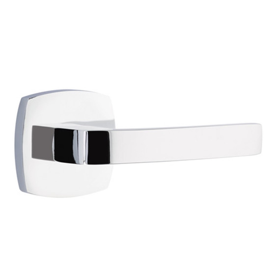 Emtek 5326-BRL-US26 Breslin Door Lever Privacy Set With Urban Modern Rosette Polished Chrome