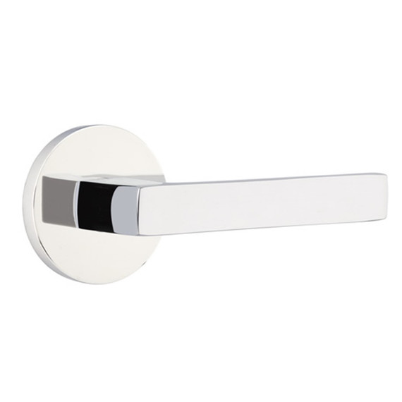 Emtek 5059-DT-US26 Dumont Door Lever Dummy Set With Disk Rosette Polished Chrome