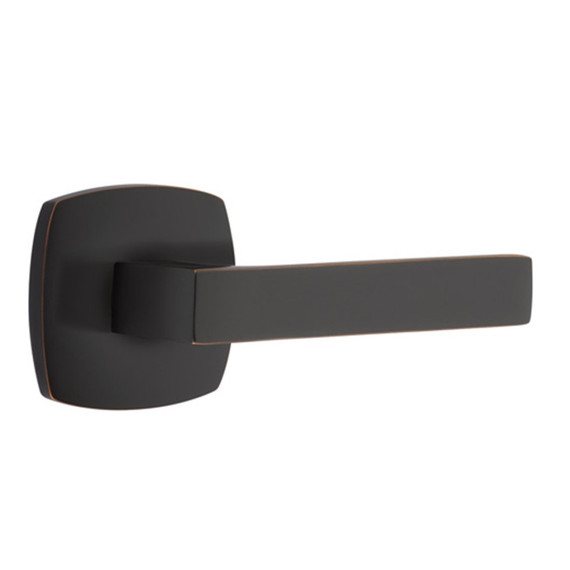 Emtek 5306-DT-US10B Dumont Door Lever Dummy Set With Urban Modern Rosette Oil Rubbed Bronze