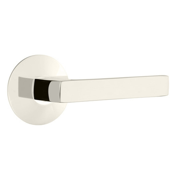 Emtek 5107-DT-US14 Dumont Door Lever Passage Set With Modern Rosette Polished Nickel