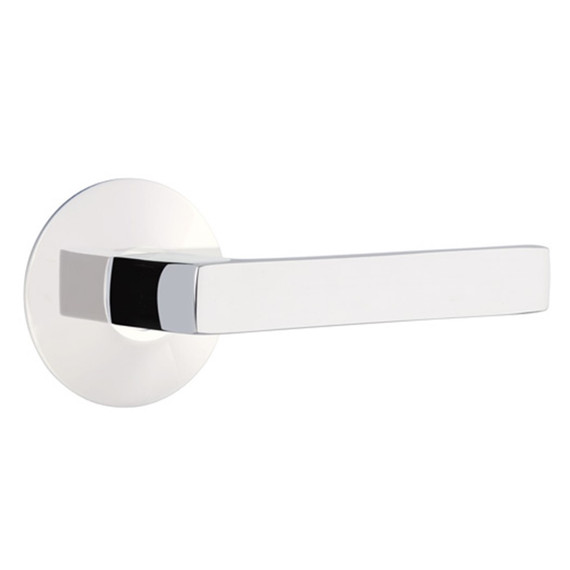 Emtek 5107-DT-US26 Dumont Door Lever Passage Set With Modern Rosette Polished Chrome