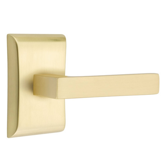 Emtek 5111-DT-US4 Dumont Door Lever Passage Set With Neos Rosette Satin Brass