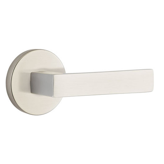 Emtek 5209-DT-US15 Dumont Door Lever Privacy Set With Disk Rosette Satin Nickel