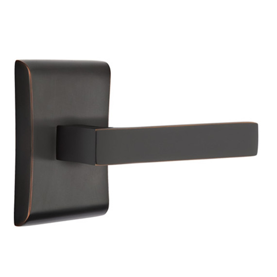 Emtek 5211-DT-US10B Dumont Door Lever Privacy Set With Neos Rosette Oil Rubbed Bronze