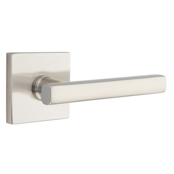 Emtek 5050-FRL-US15 Freestone Door Lever Dummy Set With Square Rosette Satin Nickel