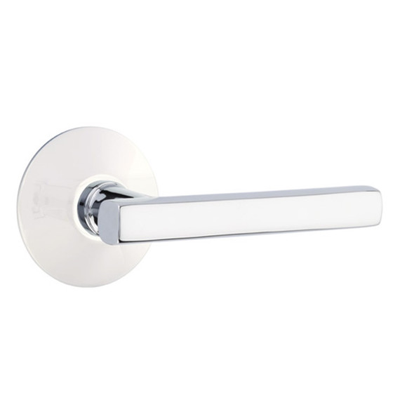 Emtek 5057-FRL-US26 Freestone Door Lever Dummy Set With Modern Rosette Polished Chrome