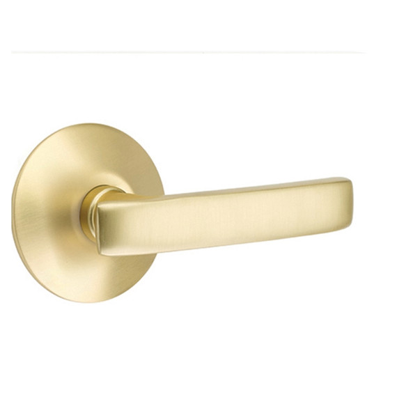 Emtek 5107-GV-US4 Geneva Door Lever Passage Set With Modern Rosette Satin Brass