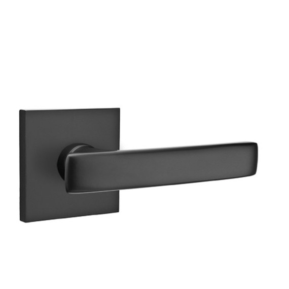 Emtek 5110-GV-US19 Geneva Door Lever Passage Set With Square Rosette Flat Black