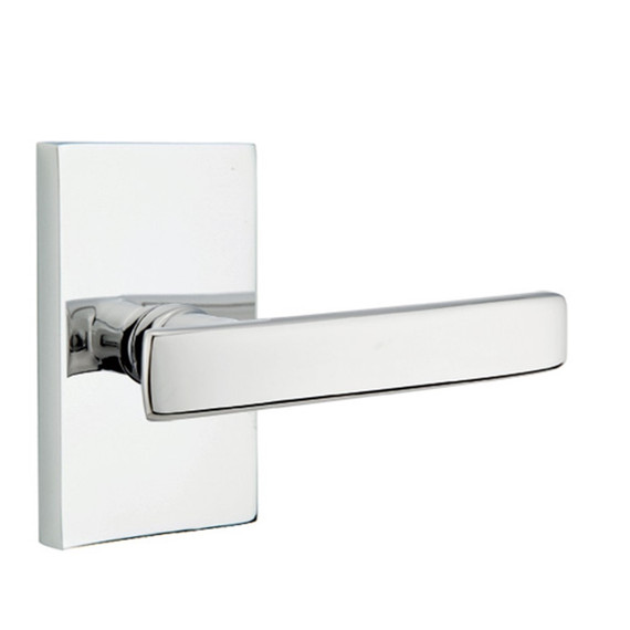 Emtek 5212-GV-US26 Geneva Door Lever Privacy Set With Modern Rectangular Rosette Polished Chrome