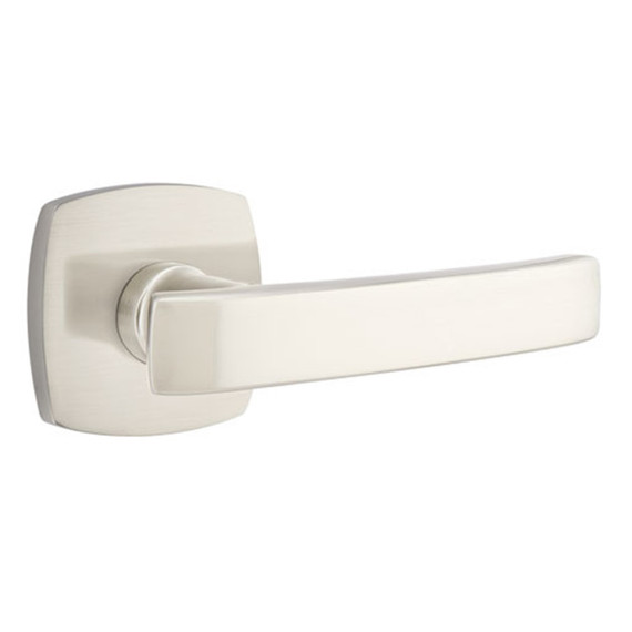 Emtek 5316-GV-US15 Geneva Door Lever Passage Set With Urban Modern Rosette Satin Nickel