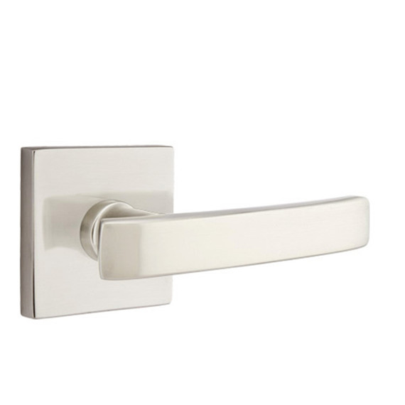 Emtek 5050-GV-US15 Geneva Door Lever Dummy Set With Square Rosette Satin Nickel