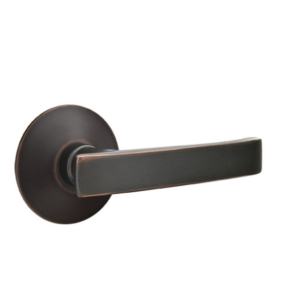 Emtek 5057-GV-US10B Geneva Door Lever Dummy Set With Modern Rosette Oil Rubbed Bronze