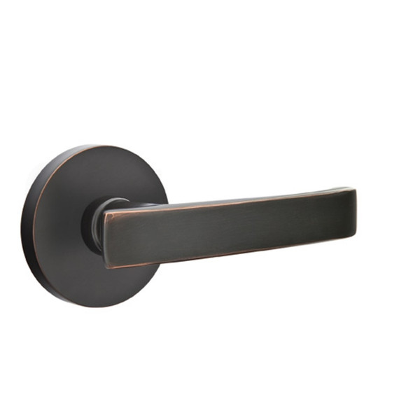 Emtek 5059-GV-US10B Geneva Door Lever Dummy Set With Disk Rosette Oil Rubbed Bronze