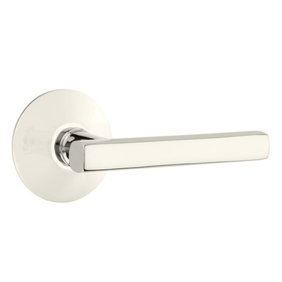 Emtek 5107-FRL-US14 Freestone Door Lever Passage Set With Modern Rosette Polished Nickel