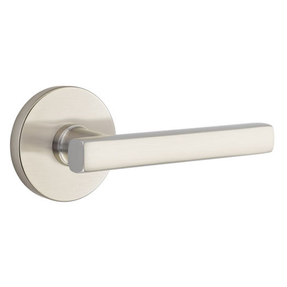 Emtek 5209-FRL-US15 Freestone Door Lever Privacy Set With Disk Rosette Satin Nickel