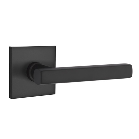 Emtek 5210-FRL-US19 Freestone Door Lever Privacy Set With Square Rosette Flat Black