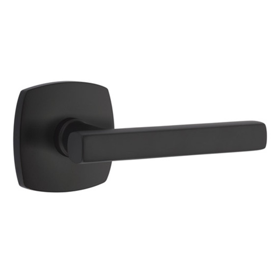 Emtek 5316-FRL-US19 Freestone Door Lever Passage Set With Urban Modern Rosette Flat Black