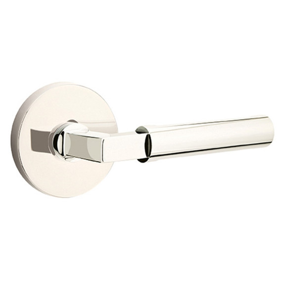 Emtek 5059-HEC-US14 Hercules Door Lever Dummy Set With Disk Rosette Polished Nickel