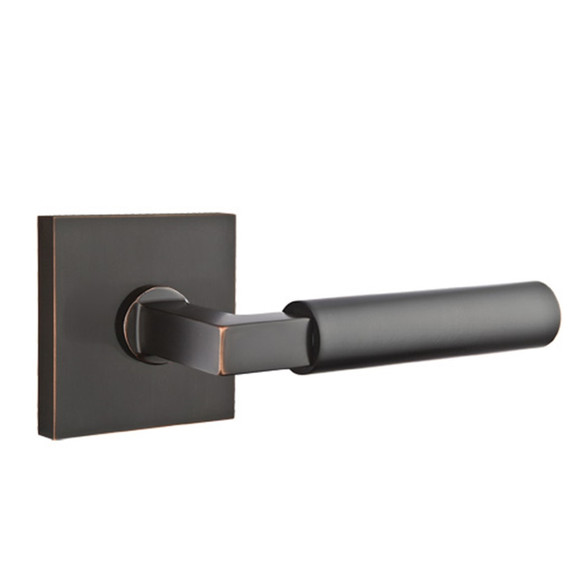 Emtek 5110-HEC-US10B Hercules Door Lever Passage Set With Square Rosette Oil Rubbed Bronze