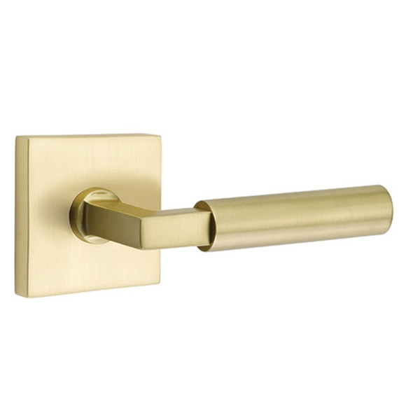 Emtek 5110-HEC-US4 Hercules Door Lever Passage Set With Square Rosette Satin Brass