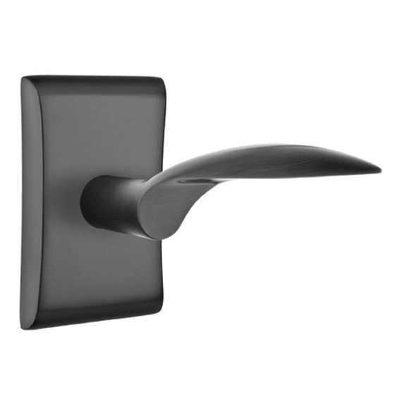 Emtek 5211-MC-US19 Mercury Door Lever Privacy Set With Neos Rosette Flat Black