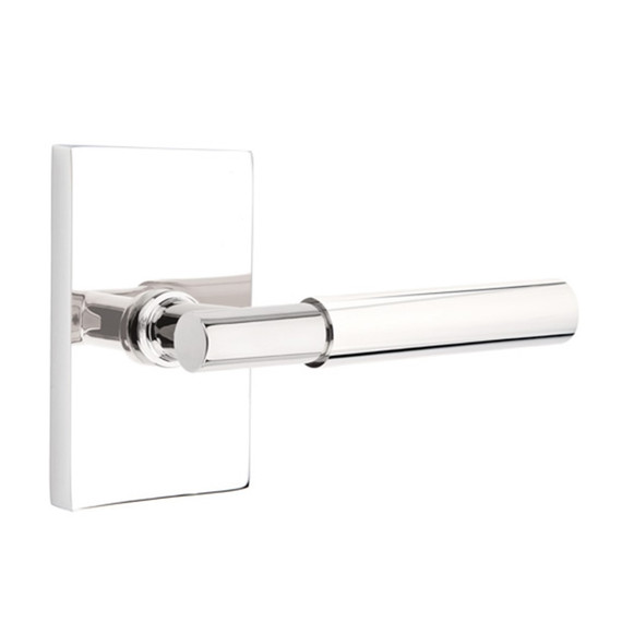 Emtek 5052-MYL-US26 Myles Door Lever Dummy Set With Modern Rectangular Rosette Polished Chrome