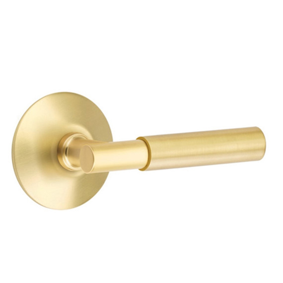 Emtek 5057-MYL-US4 Myles Door Lever Dummy Set With Modern Rosette Satin Brass