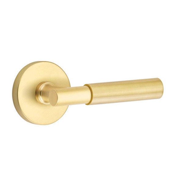 Emtek 5059-MYL-US4 Myles Door Lever Dummy Set With Disk Rosette Satin Brass