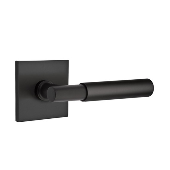 Emtek 5110-MYL-US19 Myles Door Lever Passage Set With Square Rosette Flat Black