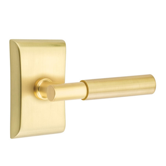 Emtek 5111-MYL-US4 Myles Door Lever Passage Set With Neos Rosette Satin Brass