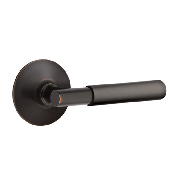 Emtek 5207-MYL-US10B Myles Door Lever Privacy Set With Modern Rosette Oil Rubbed Bronze