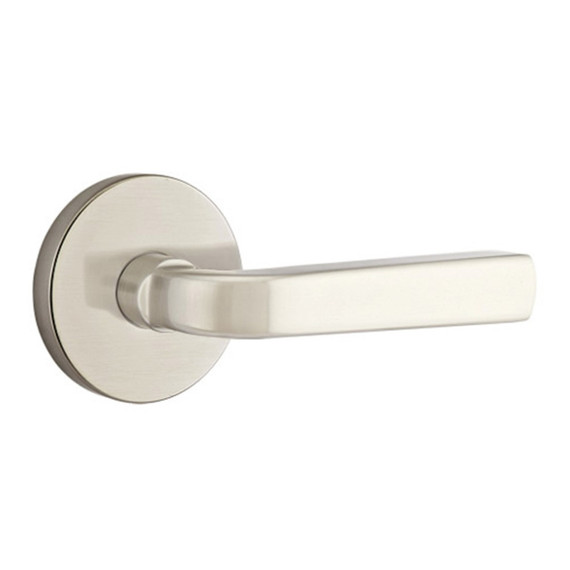 Emtek 5209-SIO-US15 Sion Door Lever Privacy Set With Disk Rosette Satin Nickel